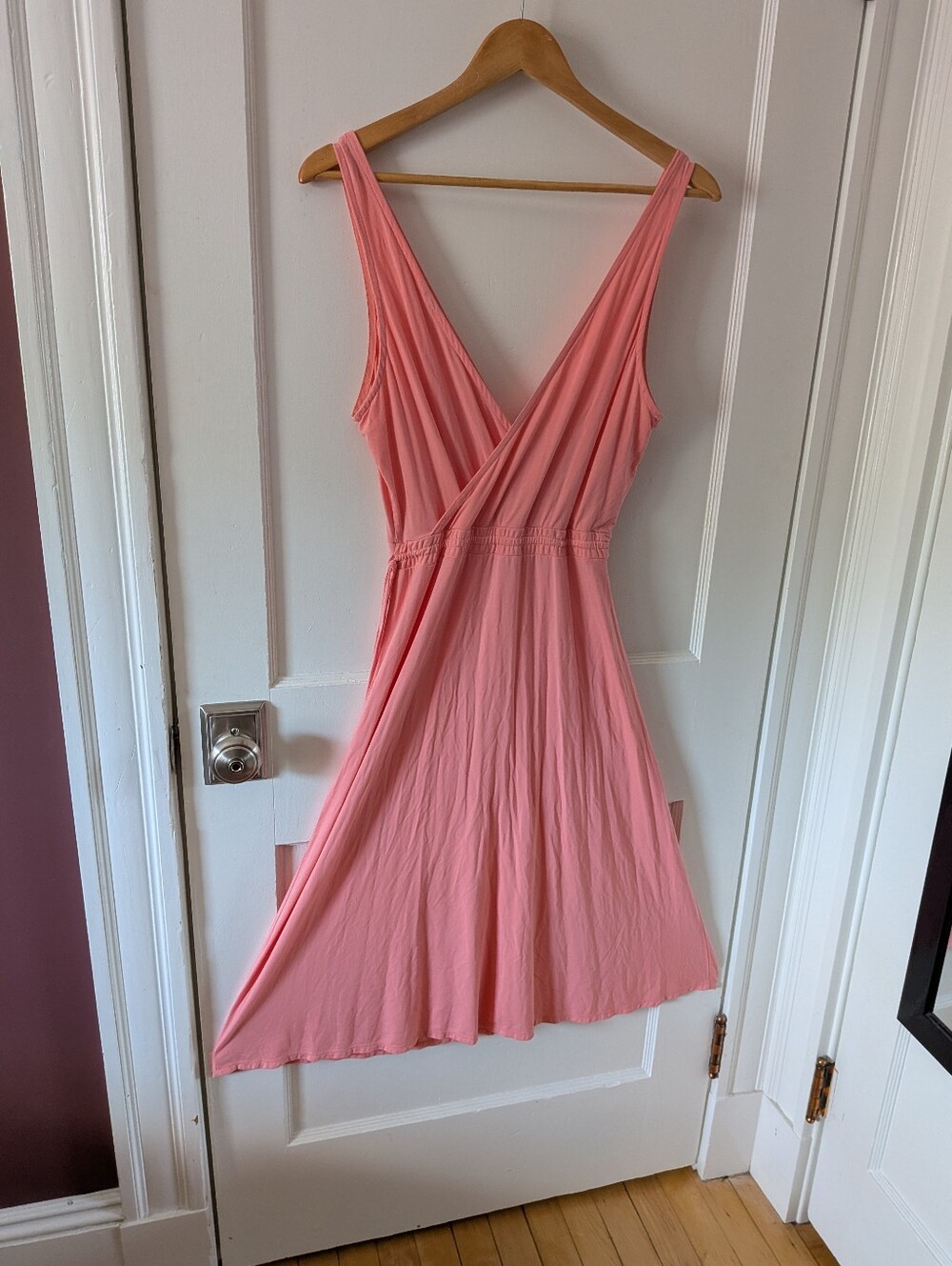 Pink V-Neck Sleeveless Dress - Unbranded